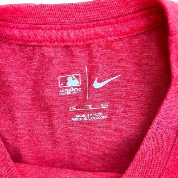 Nike Texas Rangers Shirt 2XL XXL Red Regular Fit Cotton Swoosh Logo MLB Mens - Picture 4 of 4